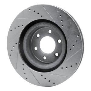 Dodge Viper Brake Rotor (1) - Front Left - R1 Concepts - Drilled & Slotted - Silver - `92-`02